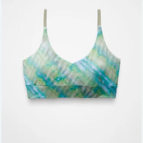 Prana Willow Falls Reversible Bikini Top in Mirage blue green print sage green - Picture 2 of 3